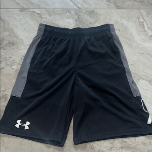 Under Armour Boys Black and Gray Athletic Shorts